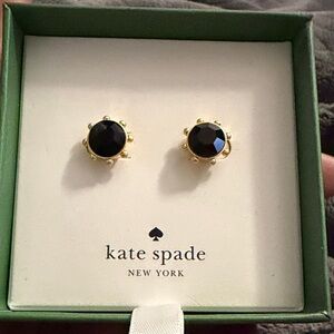 kate spade gold-tone stud earrings with black crystals( dust bag included)